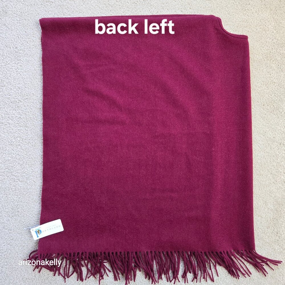 NWT Portolano Lambswool Wool Wrap Burgundy - Picture 12 of 14